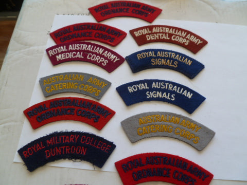 australian army rocker titles used