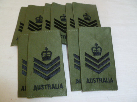 australia vietnam jungle green epaulettes in pairs sgt sen